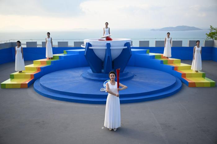 第六届亚洲沙滩运动会火炬三亚启航