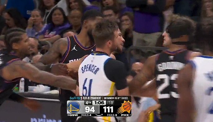 太阳勇士附加赛爆发冲突格林布克双双被驱逐